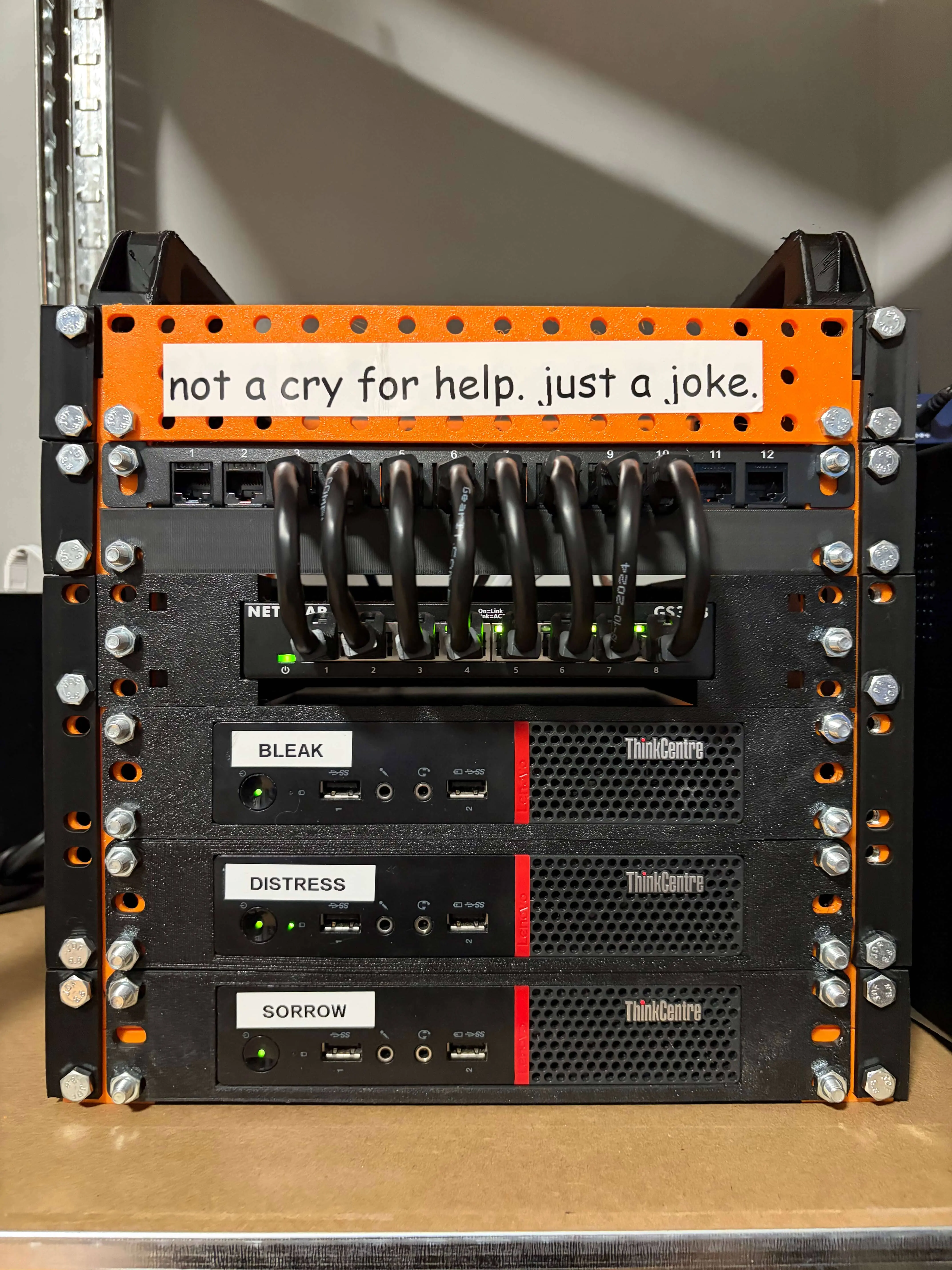 Homelab rack with servers